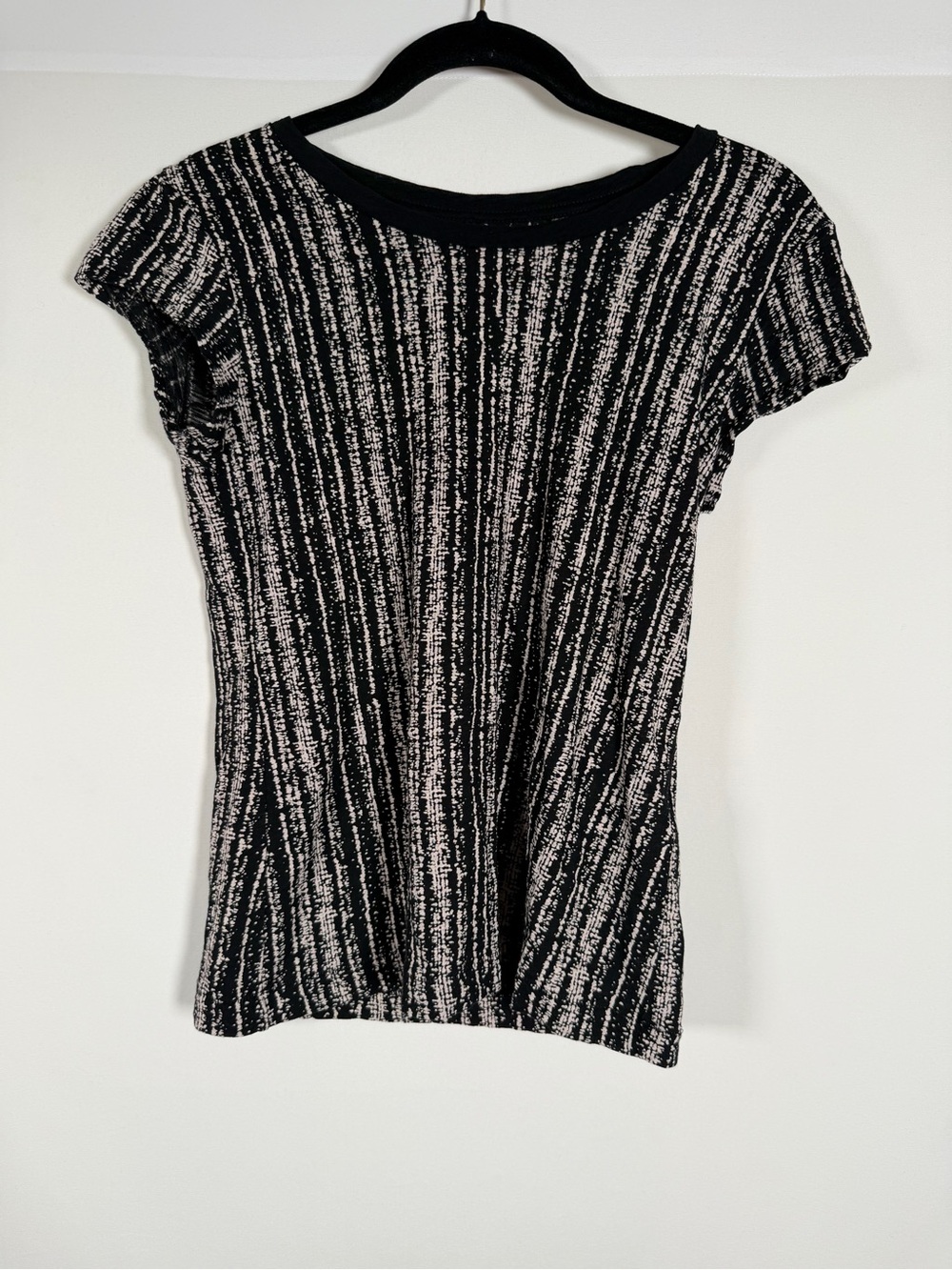 rag & bone Black and White Stripe Short Sleeve Tee 100% cotton